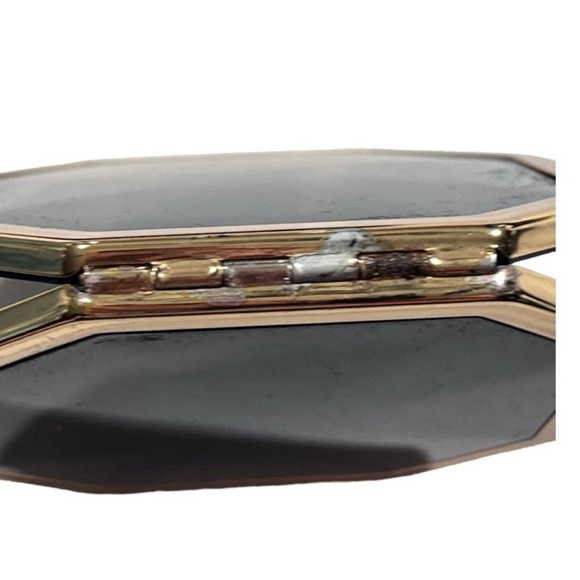 Vintage Christian Dior Makeup Mirror Compact Blue and Gold - Picture 6 of 7